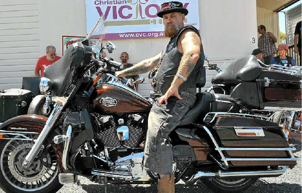 ABOVE: The Road Riders for Jesus with Kevin “Mad Dog” Mudford and Christian Victory Centre Senior Pastor Trevor Springate. ABOVE: The Road Riders for Jesus with Kevin “Mad Dog” Mudford and Christian Victory Centre Senior Pastor Trevor Springate.